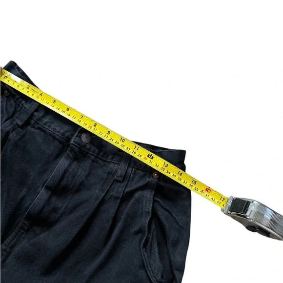 Vtg Bill Blass Jeans Women's 14 Black Cotton Pleated 90's Tapered High Rise Mom - Picture 5 of 5